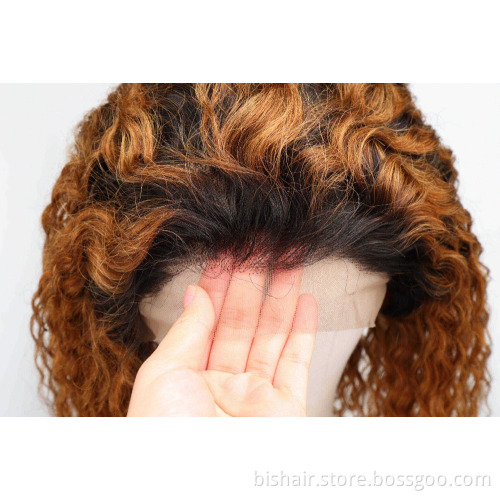 Wholesale 1B/27 Honey Blonde Curly 13x4 Lace Front Human Hair Wigs Brazilian Short Bob Lace Frontal Wig Bob For Black Women